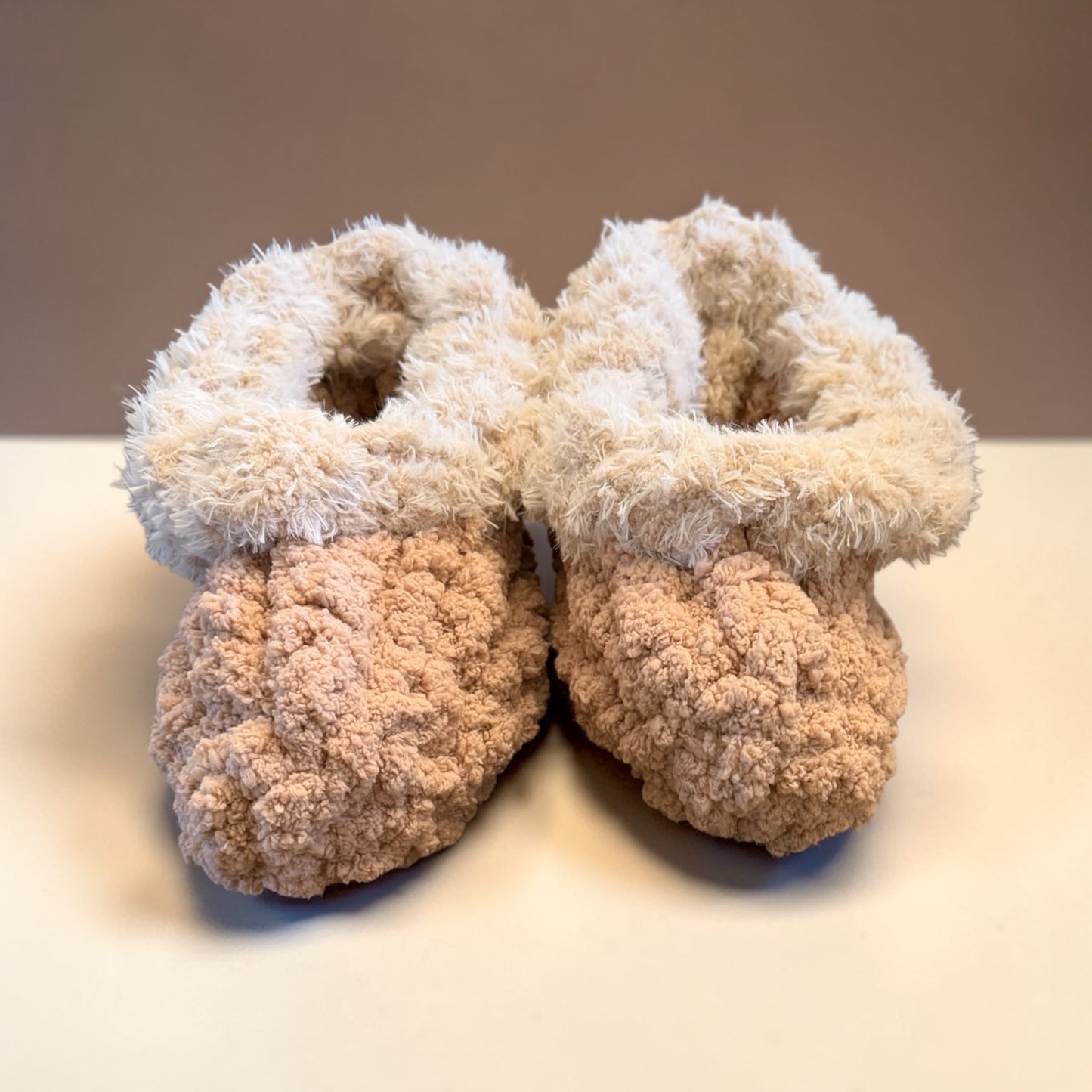 Chunky Knit Slippers (tan)