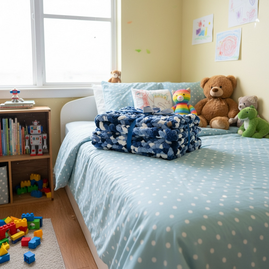 Multi blue toddler blanket
