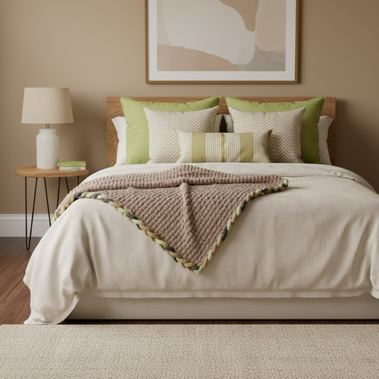 Toddler blanket Khaki with border