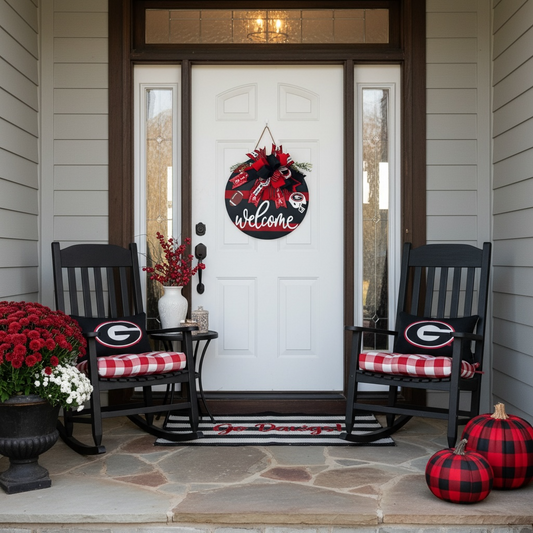 GA Bulldogs Welcome Door Sign