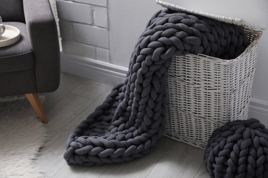Cozy Comfort Chunky Knit Blanket – Handmade with Chenille